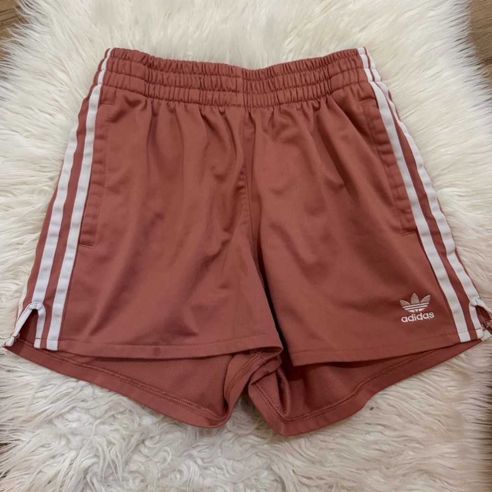 Adidas Pink 3 Stripe Athletic Shorts Trefoil Logo XS